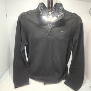 Calvin Klein Henley Style Sweater Men's Medium Black 1/4 Zip Pullover Sweatshirt